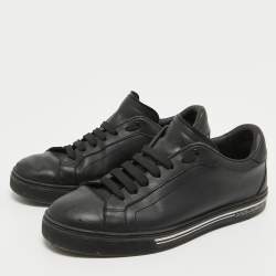 Pre Owned Dolce & Gabbana Black Leather Low Top Sneakers Size 41