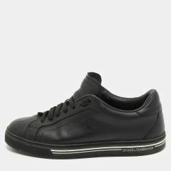 Pre Owned Dolce & Gabbana Black Leather Low Top Sneakers Size 41