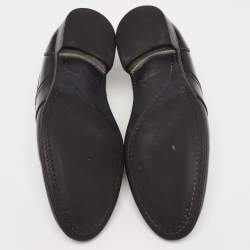 Dolce & Gabbana Black Leather Slip On Loafers Size 40.5