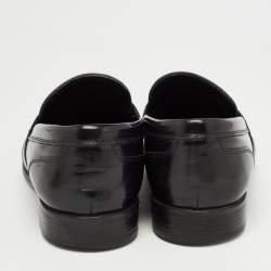 Dolce & Gabbana Black Leather Slip On Loafers Size 40.5