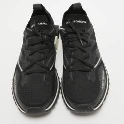Pre Owned Dolce & Gabbana Black Mesh and Rubber Sorrento Lace Up Sneakers Size 45