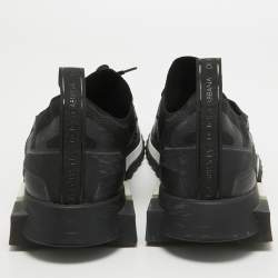 Pre Owned Dolce & Gabbana Black Mesh and Rubber Sorrento Lace Up Sneakers Size 45