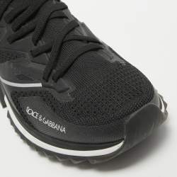 Pre Owned Dolce & Gabbana Black Mesh and Rubber Sorrento Lace Up Sneakers Size 45