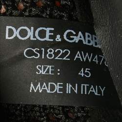 Dolce & Gabbana Black Mesh and Rubber Sorrento Lace Up Sneakers Size 45