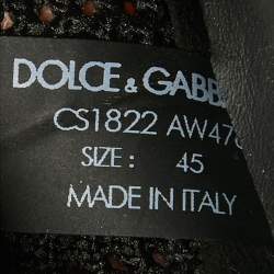 Pre Owned Dolce & Gabbana Black Mesh and Rubber Sorrento Lace Up Sneakers Size 45