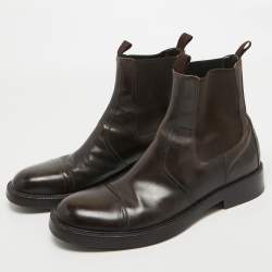 Dolce & Gabbana Brown Leather Ankle Boots Size 44
