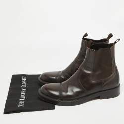 Dolce & Gabbana Brown Leather Ankle Boots Size 44