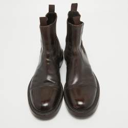 Dolce & Gabbana Brown Leather Ankle Boots Size 44