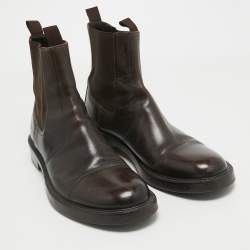 Dolce & Gabbana Brown Leather Ankle Boots Size 44