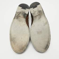 Pre Owned Dolce & Gabbana Brown Woven Leather and Suede Lace Up Derby Size 44