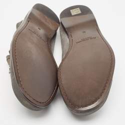 Pre Owned Dolce & Gabbana Grey Suede Buckle Loafers Size 44