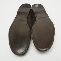 Pre Owned Dolce & Gabbana Brown Suede Buckle Loafers Size 44