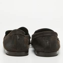 Pre Owned Dolce & Gabbana Brown Suede Buckle Loafers Size 44