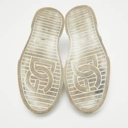 مملوكة مسبقًا Dolce & Gabbana White/Black Canvas Portofino Light Sneakers Size 43.5