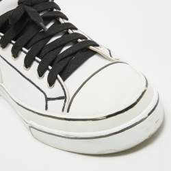 مملوكة مسبقًا Dolce & Gabbana White/Black Canvas Portofino Light Sneakers Size 43.5