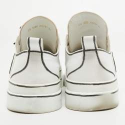 مملوكة مسبقًا Dolce & Gabbana White/Black Canvas Portofino Light Sneakers Size 43.5