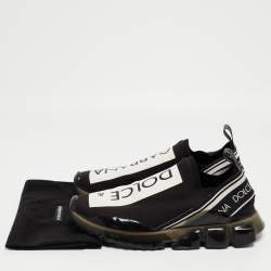 Dolce & Gabbana Black/White Knit Fabric Sorrento Sneakers Size 43