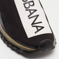 Dolce & Gabbana Black/White Knit Fabric Sorrento Sneakers Size 43
