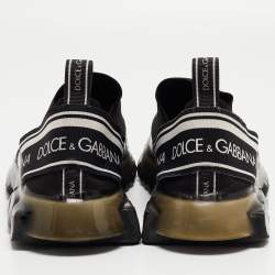 Dolce & Gabbana Black/White Knit Fabric Sorrento Sneakers Size 43