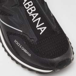 Dolce & Gabbana Black Knit Fabric Sorrento Slip On Sneakers Size 40
