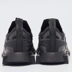 Pre Owned Dolce and Gabbana Black Knit Fabric Sorrento Sneakers Size 41