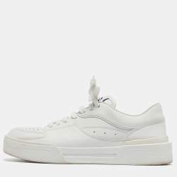 Dolce & Gabbana White Leather Low Top Sneakers Size 42.5