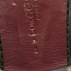 Dolce & Gabbana Burgundy Patent DG Chain Slip On Loafers Size 42