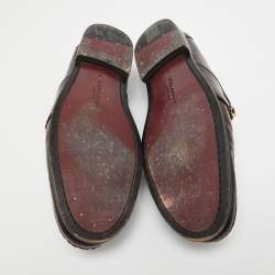 Dolce & Gabbana Burgundy Patent DG Chain Slip On Loafers Size 42