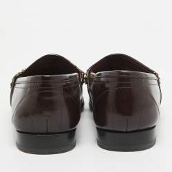Dolce & Gabbana Burgundy Patent DG Chain Slip On Loafers Size 42
