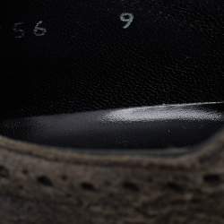 Dolce & Gabbana Black/Grey Brogue Leather and Suede Lace Up Derby Size 43