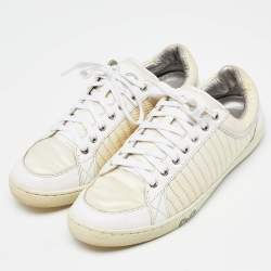 Dolce & Gabbana White Leather and Nylon Low Top Sneakers Size 41