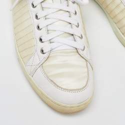 Dolce & Gabbana White Leather and Nylon Low Top Sneakers Size 41