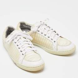 Dolce & Gabbana White Leather and Nylon Low Top Sneakers Size 41