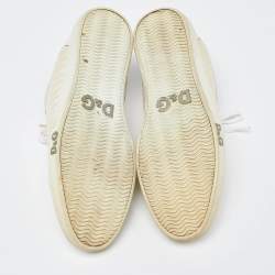 Dolce & Gabbana White Leather and Nylon Low Top Sneakers Size 41
