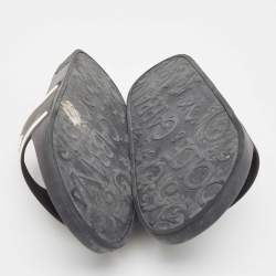 Dolce & Gabbana Black Rubber Crown Logo Flat Slides Size 44