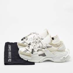 Pre Owned Dolce & Gabbana White Nylon and Leather Space Sneakers Size 43