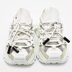 Pre Owned Dolce & Gabbana White Nylon and Leather Space Sneakers Size 43