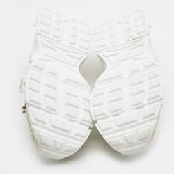 Pre Owned Dolce & Gabbana White Nylon and Leather Space Sneakers Size 43