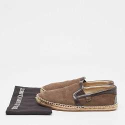 Dolce & Gabbana Brown Nubuck And Leather Espadrille Flats Size 40