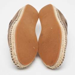 Dolce & Gabbana Brown Nubuck And Leather Espadrille Flats Size 40
