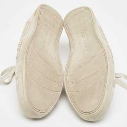 Dolce & Gabbana White Laser Cut Leather Low Top Sneakers Size 42