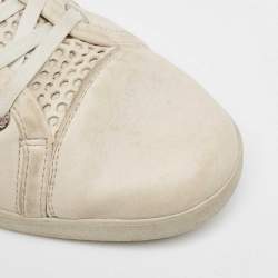 Dolce & Gabbana White Laser Cut Leather Low Top Sneakers Size 42