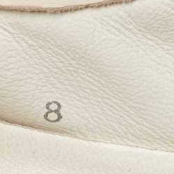 Dolce & Gabbana White Laser Cut Leather Low Top Sneakers Size 42