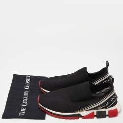 Dolce & Gabbana Black Knit Fabric Sorrento Sneakers Size 44