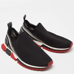 Dolce & Gabbana Black Knit Fabric Sorrento Sneakers Size 44