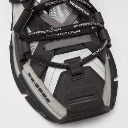 Dolce & Gabbana Grey/Black Mesh and Suede Space Sneakers Size 46