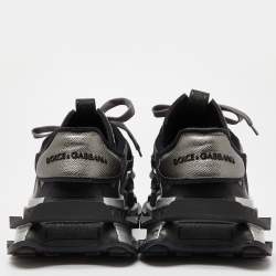 Dolce & Gabbana Grey/Black Mesh and Suede Space Sneakers Size 46