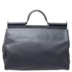 Dolce & Gabbana Grey Leather Sicily Travel Bag