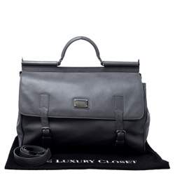 Dolce & Gabbana Grey Leather Sicily Travel Bag