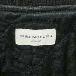 Dries van Noten Black Quilted Cotton Blend Scorpio Embellish Detail Zip-Up Jacket L